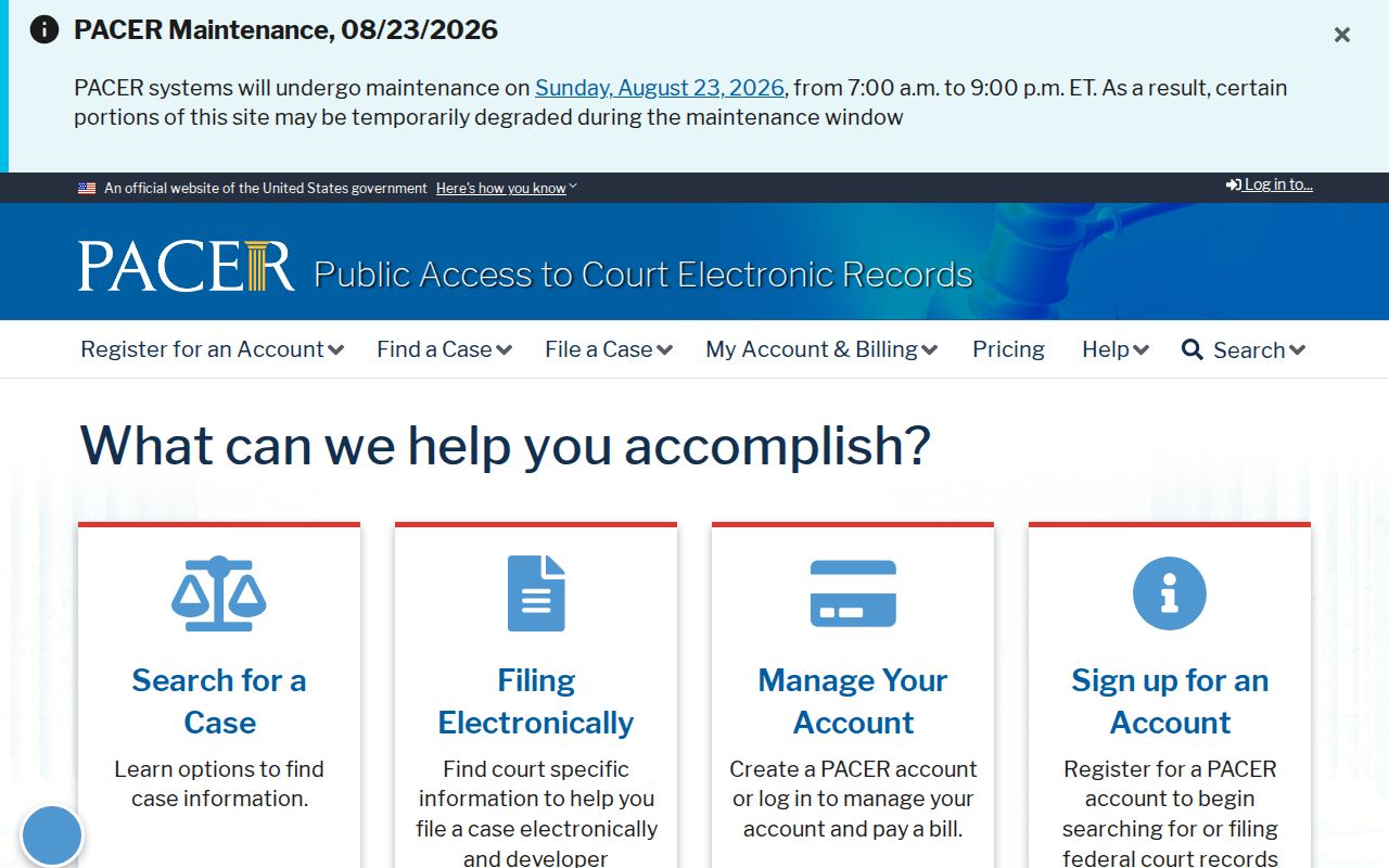 Titusville neighbors federal PACER case locator