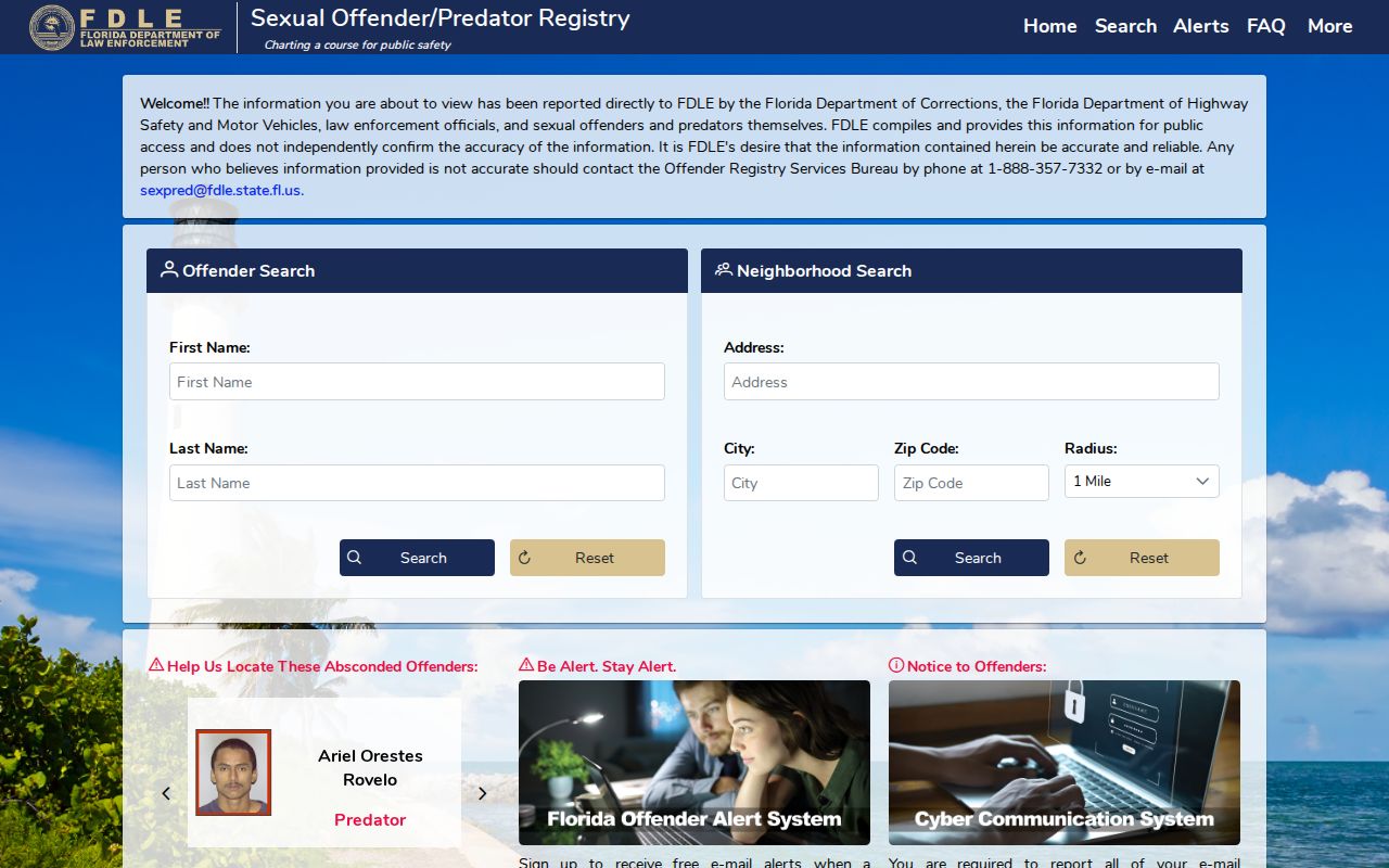 FDLE statutory registry search relevant to a lawful Titusville lookup