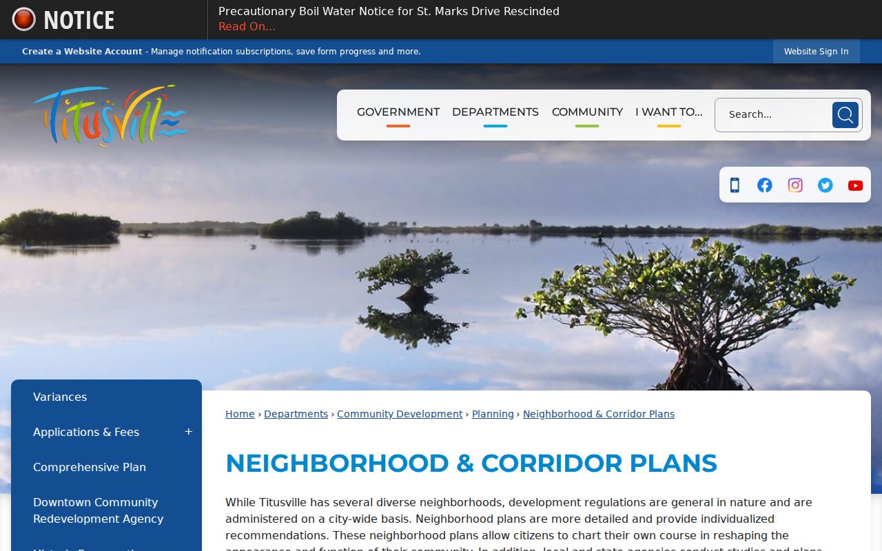 Titusville neighborhood and corridor geography compared with ZIP boundaries